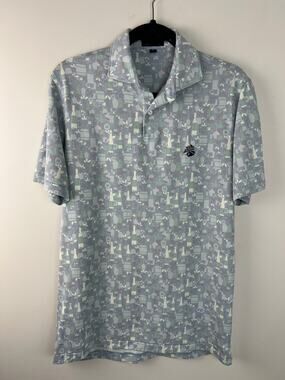 Men’s Peter Millar Oenophilia Wine Performance Pique Polo Channel Blue Medium